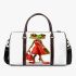 Cartoon frog woman wearing a red dress 3d travel bag