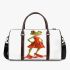 Cartoon frog woman wearing a red dress 3d travel bag