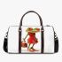 Cartoon frog woman wearing a red dress 3d travel bag