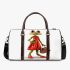 Cartoon frog woman wearing a red dress 3d travel bag