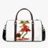 Cartoon frog woman wearing a red dress 3d travel bag