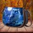 Cartoon owl in the moonlight cute baby blue eyes saddle bag