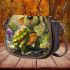 Cartoon style turtle rock in nature saddle bag