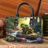 Cartoon style turtle rock in nature small handbag