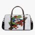 Cartoon tattoo design of a red eyed tree frog sitting on a branch 3d travel bag