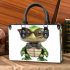 Cartoon turtle with glasses and bow tie small handbag
