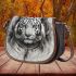 cartoon white tiger and dream catcher kid pencil drawing Saddle Bag