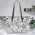 Charming Tranquility Gentle Floral Patterns Leather Tote Bag