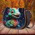 Cheerful baby dinosaur in snow Saddle Bags for Women: Perfect Gift for Girlfriend, Wife, Daughter