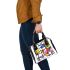 Colorful abstract drawing shoulder handbag