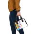 Colorful butterflies were flying shoulder handbag