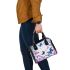 Colorful butterflies with pink and blue wings shoulder handbag