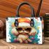 Colorful canine style dog in hat and sunglasses small handbag