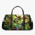 Colorful cartoon frogs hanging from tree branches in the jungle 3d travel bag