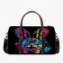 Colorful cartoon rabbit wearing sunglasses 3d travel bag