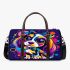 Colorful cute cartoon dog with bow 3d travel bag