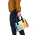 Colorful daisies and butterflies shoulder handbag