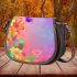 Colorful daisies and butterflies saddle bag
