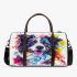 Colorful drawing of an adorable border collie 3d travel bag