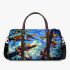 Colorful frogs hanging from tree branches in the jungle 3d travel bag