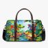 Colorful frogs hanging from tree branches in the jungle 3d travel bag