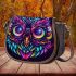 Colorful owl with big eyes saddle bag