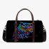 Colorful owl with glowing eyes perched 3d travel bag