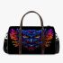 Colorful owl with glowing neon eyes 3d travel bag