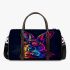 Colorful rabbit with sunglasses and bow tie 3d travel bag