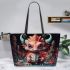 Colorful water creature leather tote bag