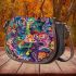 Complex and elaborately detailed abstract painting saddle bag