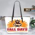 Cozy fall days Leather Tote Bag