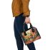 Create an illustration of the majestic deer shoulder handbag