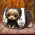 Curious canine in a whimsical wonderland saddle bag