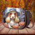 Curious dog in blue hat by the window Saddle Bags for Women: Perfect Gift for Girlfriend, Wife, Daughter