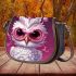 Curious owl in cherry blossom grove Saddle Bags for Women: Perfect Gift for Girlfriend, Wife, Daughter