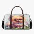 Cute adorable fluffy pomeranian with big eyes 3d travel bag