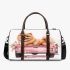 Cute adorable pomeranian dog pink truck with flowers 3d travel bag