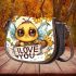 Cute baby bee wearing sunflowers 3d saddle bag