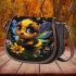 Cute baby bee with flowers 3d saddle bag