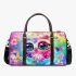 Cute baby owl with big eyes wearing pink and purple dress 3d travel bag