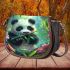 Cute baby panda eating bamboo saddle bag