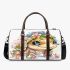 Cute baby turtle wearing jewelry and flowers 3d travel bag