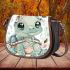 Cute baby turtle wearing jewelry and flowers saddle bag