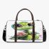 Cute baby turtle with big eyes and colorful flowers 3d travel bag