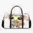 Cute baby turtle with big eyes wearing boho jewelry 3d travel bag