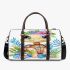 Cute baby turtle with big eyes wearing colorful flowers 3d travel bag