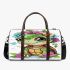 Cute baby turtle with colorful flowers on its shell 3d travel bag