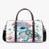 Cute baby turtle with roses and pearls on its shell 3d travel bag