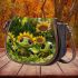 Cute baby turtles with sunflowers on their backs saddle bag